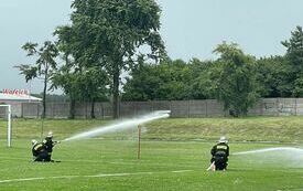 Gmine Zawody Sportowo -  Pożarnicze na stadionie OSiR we Włoszczowie 2 lipca 2023 r. 20
