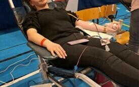 Włoszczowa 31 stycznia 2024r. Akcja oddawania krwi dla mateusza Śliwińskiego z Rząbca w hali OSiR.  18