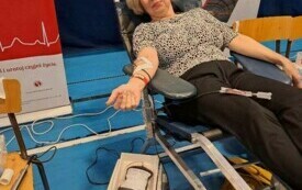 Włoszczowa 31 stycznia 2024r. Akcja oddawania krwi dla mateusza Śliwińskiego z Rząbca w hali OSiR.  28