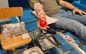 Włoszczowa 31 stycznia 2024r. Akcja oddawania krwi dla mateusza Śliwińskiego z Rząbca w hali OSiR.  30