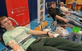 Włoszczowa 31 stycznia 2024r. Akcja oddawania krwi dla mateusza Śliwińskiego z Rząbca w hali OSiR.  33