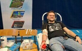 Włoszczowa 31 stycznia 2024r. Akcja oddawania krwi dla mateusza Śliwińskiego z Rząbca w hali OSiR.  39