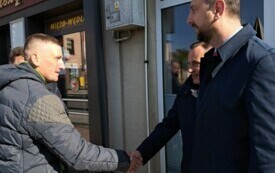 Wizyta wicepremiera Władysława Kosiniaka - Kamysza we Włoszczowie. 9