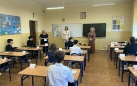 Egzamin &oacute;smoklasisty z matematyki w gminnych szkołach. SP nr 1 we Włoszczowie.