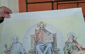 Dzieło z włoszczowskiego sanktuarium przypomina mozaikę bazyliki św. Pawła za Murami w Rzymie. 10