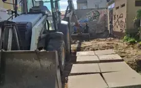 Roboty na ul. Kr&oacute;tkiej we Włoszczowie. 1