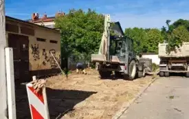 Roboty na ul. Kr&oacute;tkiej we Włoszczowie. 2