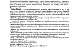 Samorząd zabiega o wyr&oacute;wnywanie szans edukacyjnych dzieci i&nbsp;młodzieży, w&nbsp;szczeg&oacute;lności uczni&oacute;w i&nbsp;uczennic z&nbsp;Ukrainy. 1