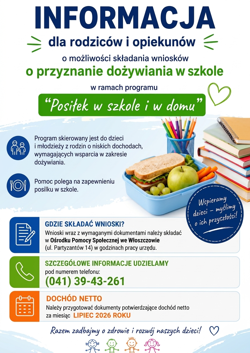 Posiłek w&nbsp;szkole i&nbsp;w domu informacja dla rodzic&oacute;w