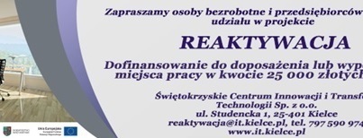 Zdjęcie do Nab&oacute;r wniosk&oacute;w w ramach projektu &bdquo;Reaktywacja&quot;&rdquo;