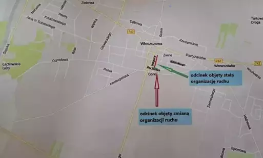 Zdjęcie do  Uwaga kierowcy! Od czwartku 17 kwietnia ul. Wigury we Włoszczowie będzie jednokierunkowa (od ul. Żwirki do ul. Pocztowej).