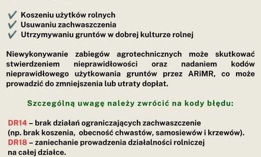 Zdjęcie do ARiMR przypomina o obowiązku prowadzenia prac agrotechnicznych
