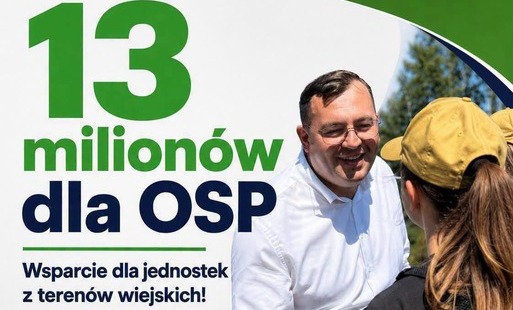 plakat z informacją o dofinansowaniu OSP
