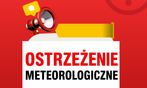 Obrazek z napisem ostrzeżenie meteorologiczne