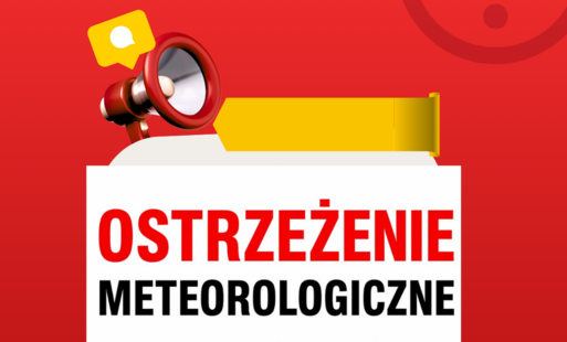 Obrazek z napisem ostrzeżenie meteorologiczne