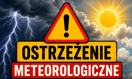 Obrazek z napisem ostrzeżenie meteorologiczne