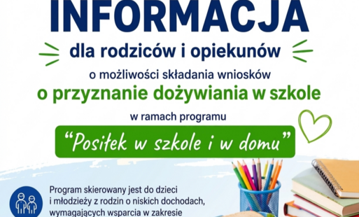 Posiłek w szkole i w domu – informacja dla rodziców