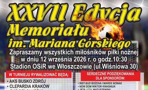 obrazek z napisem XXVII Edycja Memoriału im. Mariana Górskiego