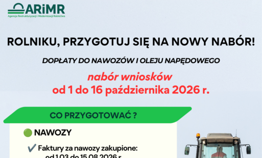 Ważna informacja dla rolników – dopłaty do nawozów i oleju napędowego