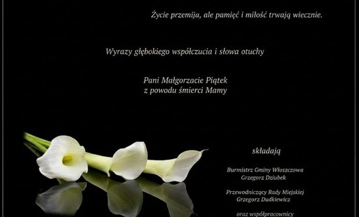 Zdjęcie do KONDOLENCJE DLA PANI MAŁGORZATY PIĄTEK