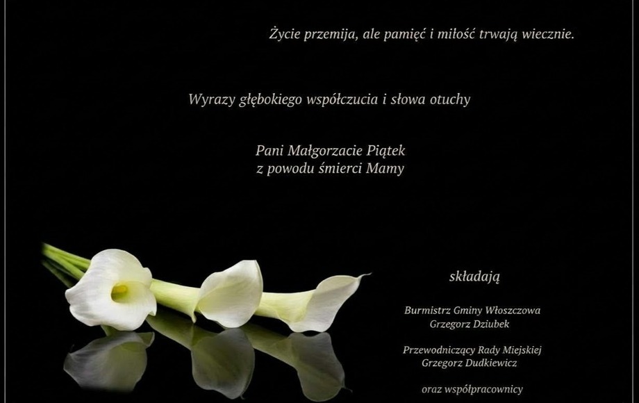 Kondolencje dla Małgorzaty Piątek