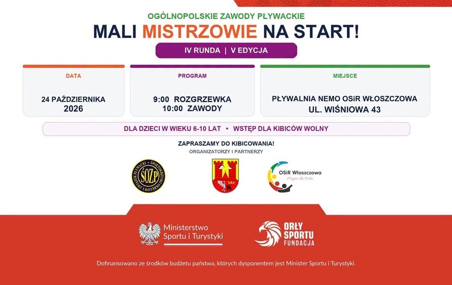 Zawody pływackie Mali Mistrzowie na Start we Włoszczowie